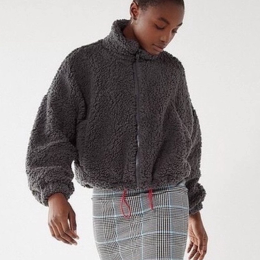 Urban Outfitters Grey Fuzzy Jacket